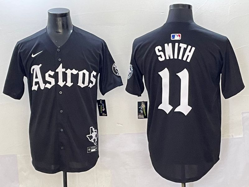 Men 2025 Houston Astros #11 Smith Black Five generations Joint Name Nike MLB Jersey style 31->houston astros->MLB Jersey
